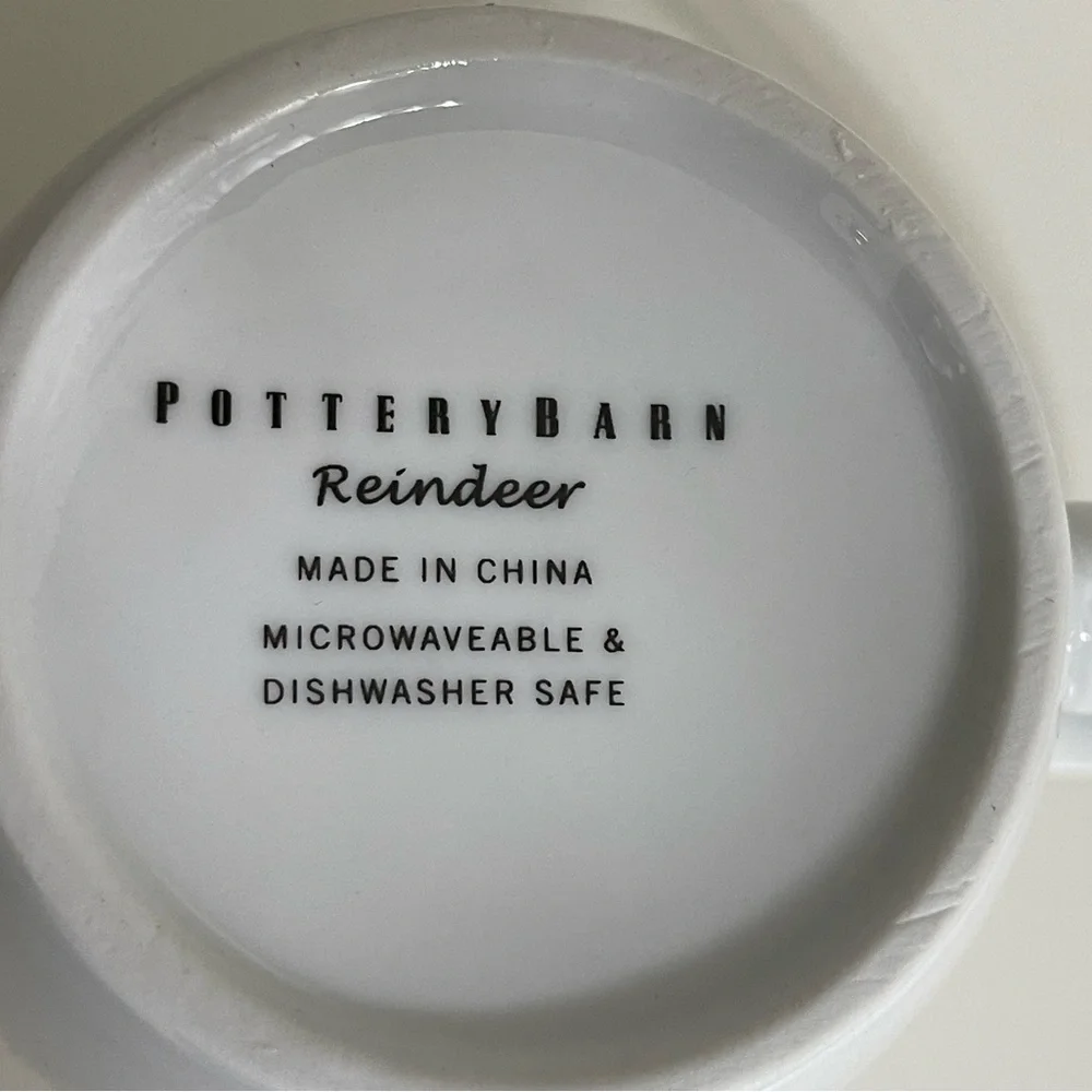 Retired‎ Pottery Barn Rudolph White and Yellow Mug